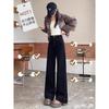 Autumn Winter 2025 High-Waist Black Jeans: Women's Slimming Loose Wide-Leg Pants