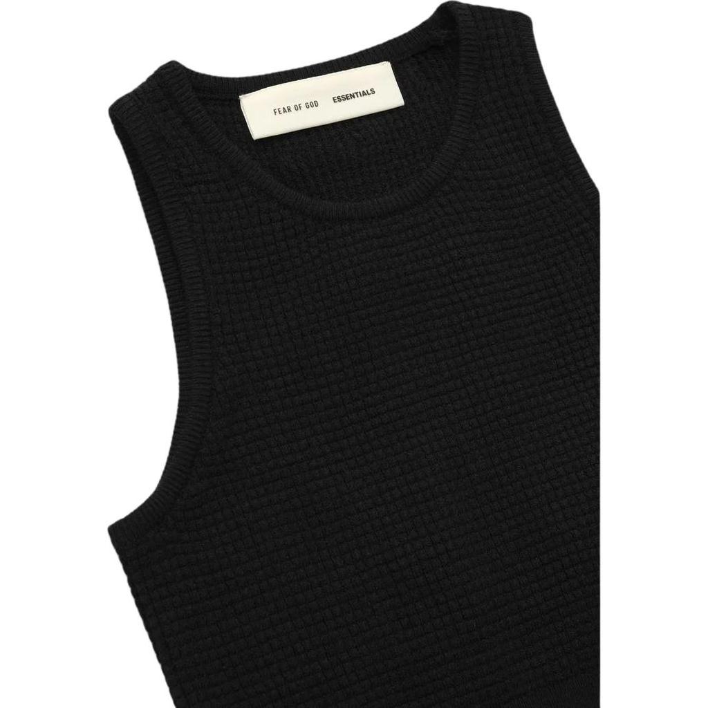 Fear of God Essentials Waffle Sport Tank Vintage Black Women Tops 192HO257221FW