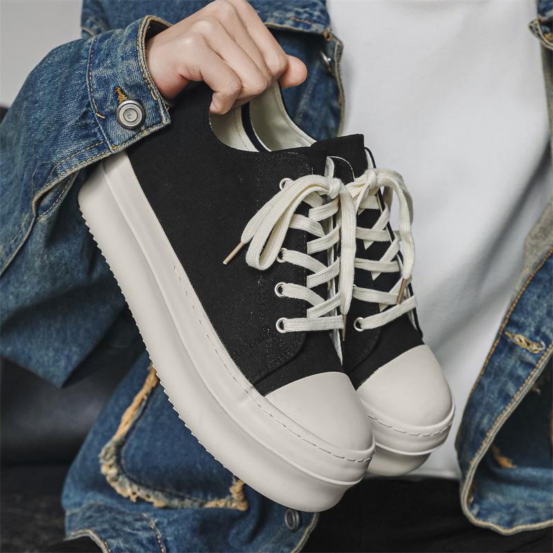 Men's Thick-Soled Height-Boost Canvas Shoes - New Casual High Street Platform Derby X273