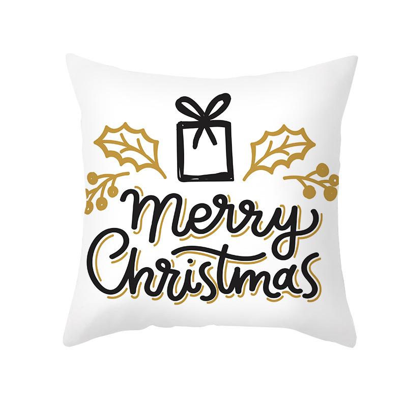 Christmas Pillow Cover Cartoon Letter Print Cushion Cover Office Sofa Pillow Cover Home