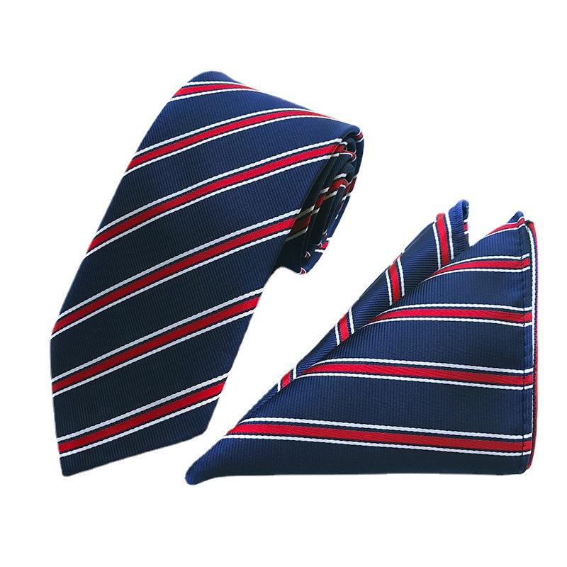 Polyester Large Waist Men'S Tie Men'S Pocket Towel Two-Piece Set