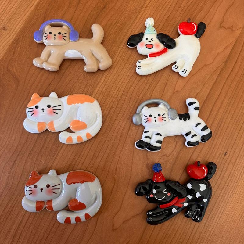 Creative Fridge Sticker Cartoon Resin Cat Refrigerator Magnets Personalized Mini Magnetic Stickers Po Wall