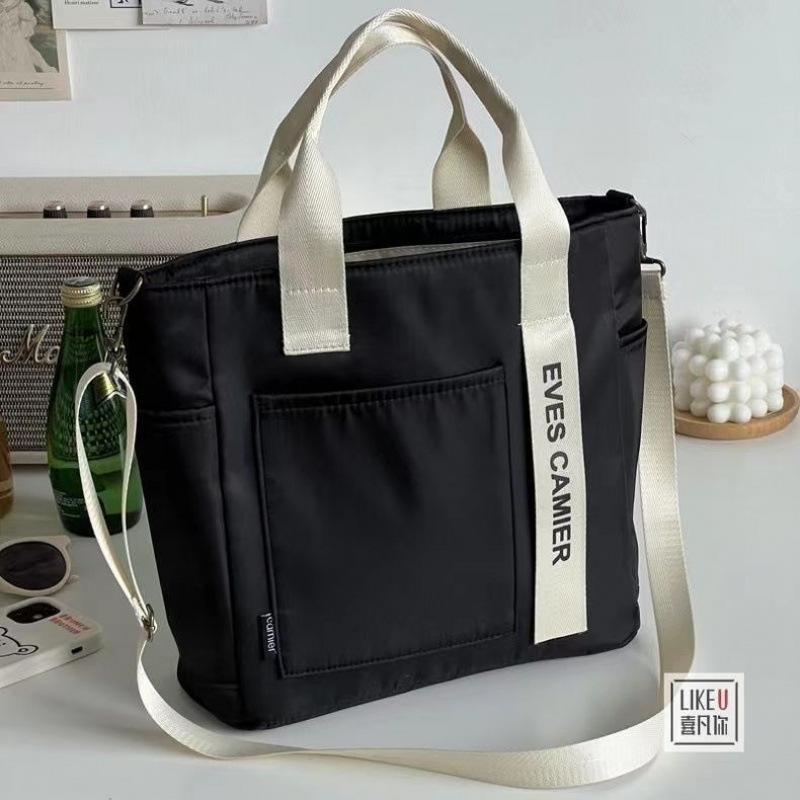 Casual Tote Large Capacity Shoulder Bag Nylon Waterproof Canvas Handbag Simple Fashion Messenger Bags For Schoolgirl