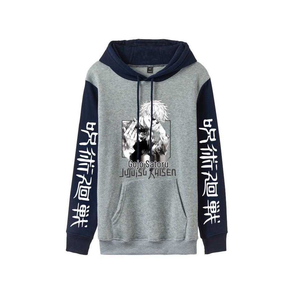 Jujutsu Kaisen Gojo Satoru & Inumaki Toge Colorblock Frühjahrs-Hoodie (Unisex, Europäische Größe)