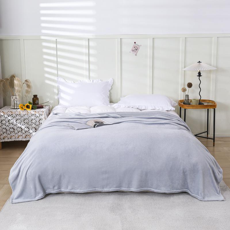 Cozy Coral Fleece Thick Flannel Blankets - Soft Nap Wool for Single/Double Beds, Ideal for Gifts