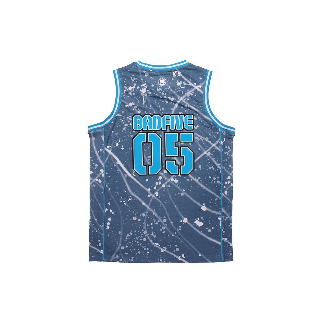 Li-Ning Basketball Competition Jersey Men Tops Blue-With-Spots-Full-Print AAYQ105-1
