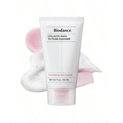 Collagen Mask To Foam Cleanser 150ml | 2-In-1 Pore Mask And Hydrating Foaming Facial Cleanser For Sensitive Skin, Oily Skin,