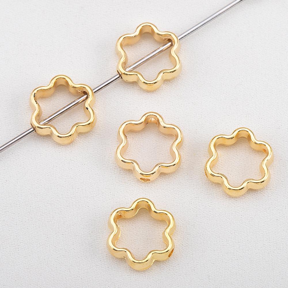 50pcs Two Hole CCB Square Love Heart Frame Spacer Beads DIY Necklace Bracelet Earrings Connectors Pendants Jewelry Accessories