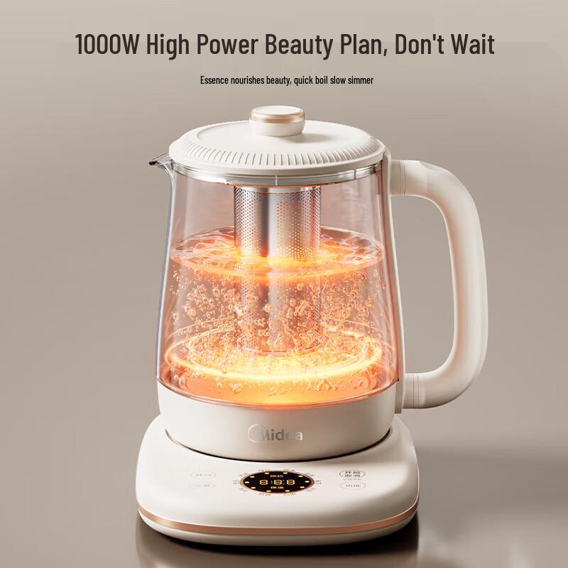 Midea Smart Glass Multi-function Health Tea Pot CN plug (adapter included)