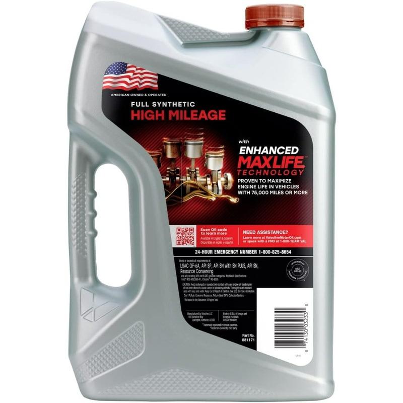 

Full Synthetic High Mileage with MaxLife Technology SAE 5W-20 Motor Oil 5 QT (Pack of 2)