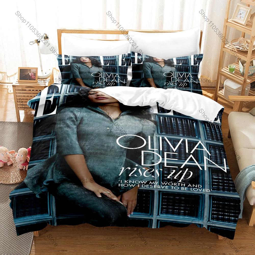Olivia Dean Fan Merch Duvet Cover + 2 Pillowcases, Fashion Print Bedding Set for Music Lovers Collection