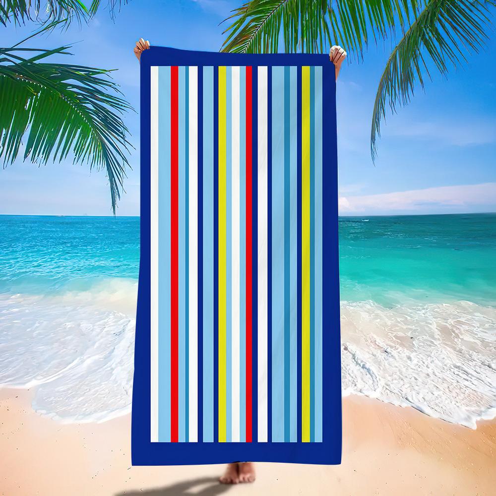 European And American Towel Cloth Printed Striped Beach Towel Adult Swimming Bath Towel Microfiber Beach Towel