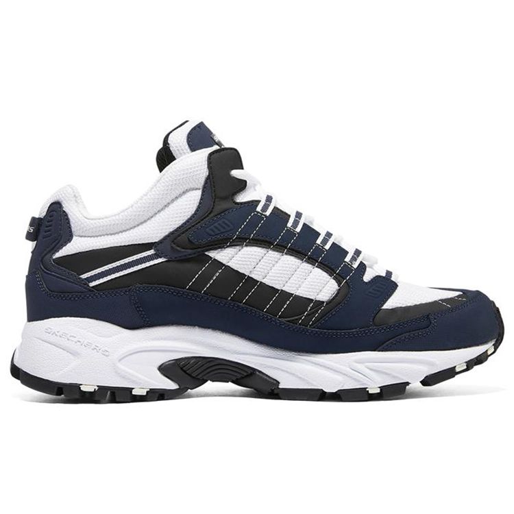 Skechers Stamina Mid-Top Dad Shoes Men Sneakers Blue White 237244-NVW