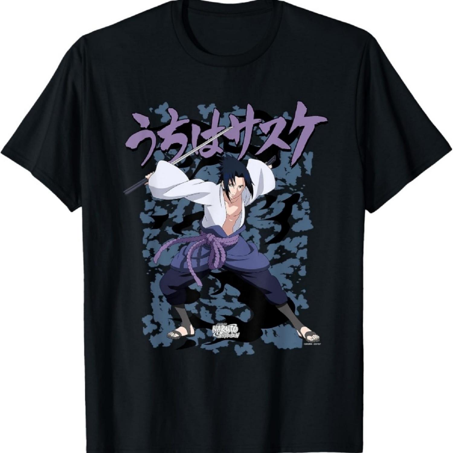 Ripple Junction x Naruto Shippuden Саске Учиха Проклятая Аниме Футболка S чёрный