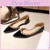 Spring Summer Womens Pointed Toe Slipon Flat Shoes With Metal Studs For Office Wear