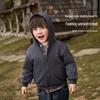 ASK JUNIOR Boys' Hooded Zip-Up Cardigan Sweatshirt