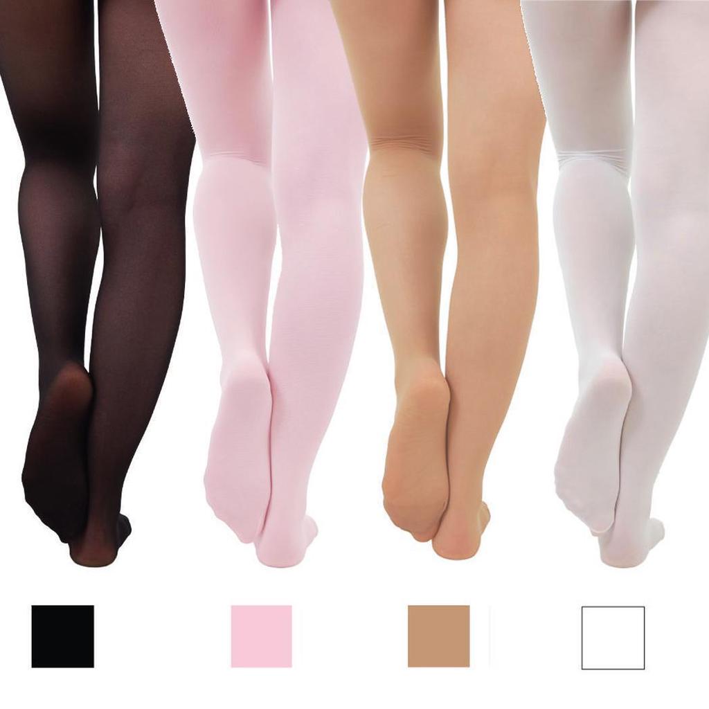 Toddler Kid Girl Solid Color Ballet Dance Stretch Pantyhose Footed Tights