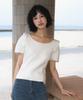 DEHEVE Boat Neck Ribbon Knit [Ivory]