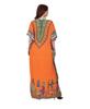 TreegoArt Fashion Women's Polyester Long African Kaftan Caftan Printed Adjustable Boho Dress Nightwear Maxi Gown