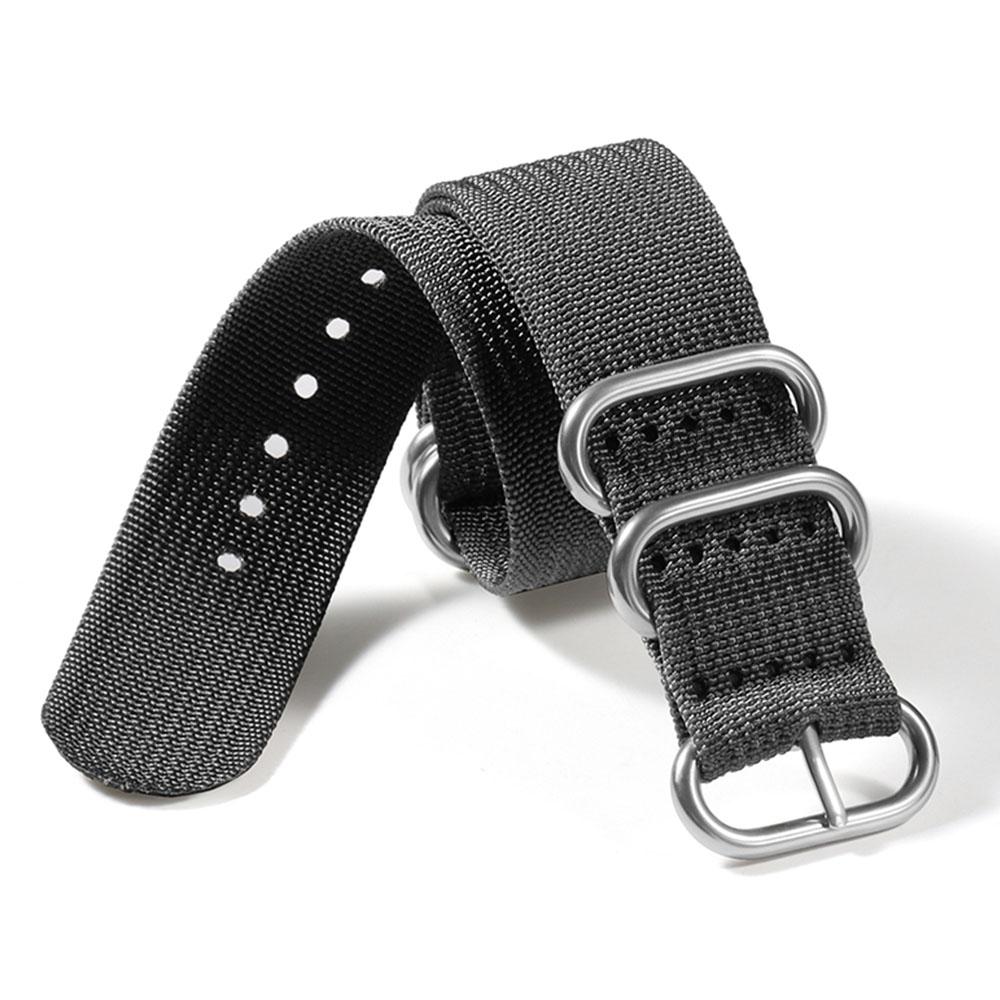 Weave Nylon Strap Gold Silver Black Ring Buckle Ribbed Watchband 18mm 20mm 22mm 24mm for Omega Military Braid Sport Men Bracelet