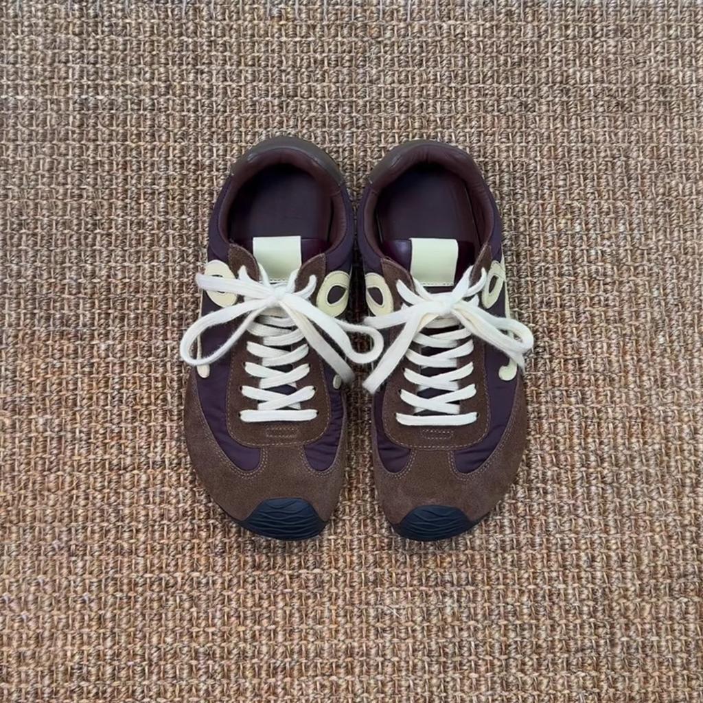 Cowhide version~ Wang Yibo has the same style of German training shoes, women's inner height-increasing shoes, thick-soled crooked mouth casual sports