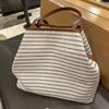 Exclusive Fashion Commuter Bag - Sophisticated, Laid-back, Large-capacity Striped Tote Bag