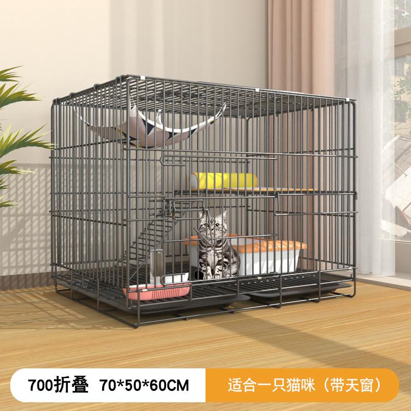 Cat Cage Home Villa with Toilet Indoor Super Folding Cat House Small Cage Cat Nest