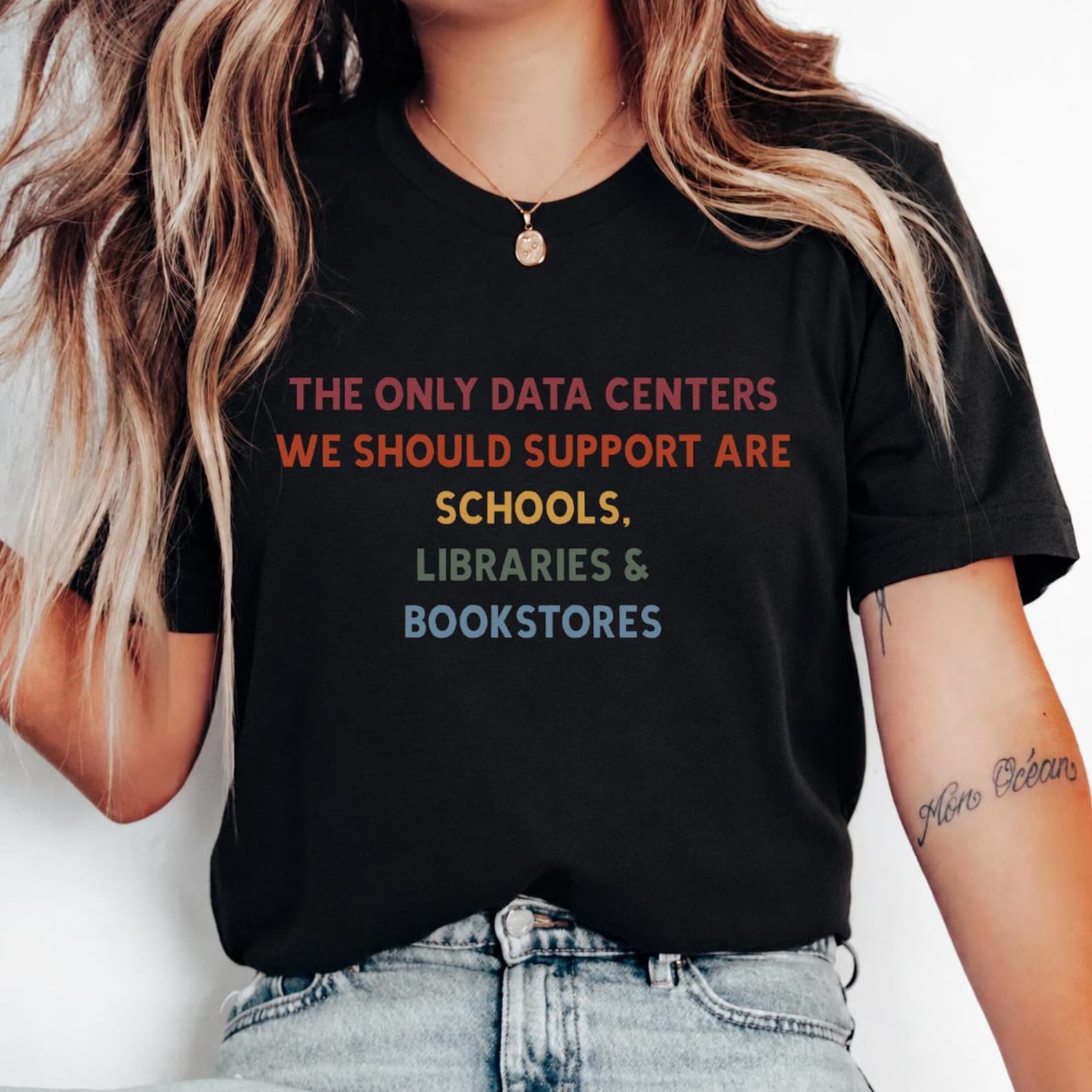 The Only Data Centers We Should Support Shirt, Book Lover Tee, Anti AI Shirt, Librarian Gift, Teacher Shirt, Reader Graphic Tee L