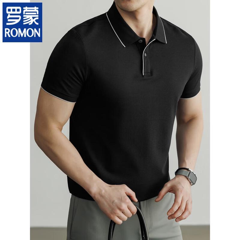 ROMON Men's Ice Silk Breathable Modal Polo Shirt