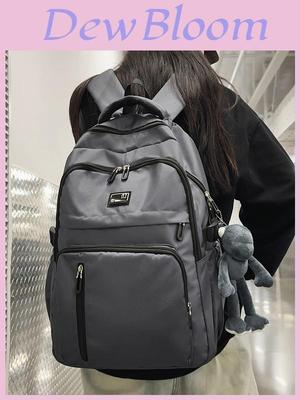 Nylon School Backpack For Teens With Design And Laptop Compartment