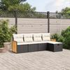 Vidaxl 5-Cz. Garden Lounge Set, Cushions, Black PE Rattan