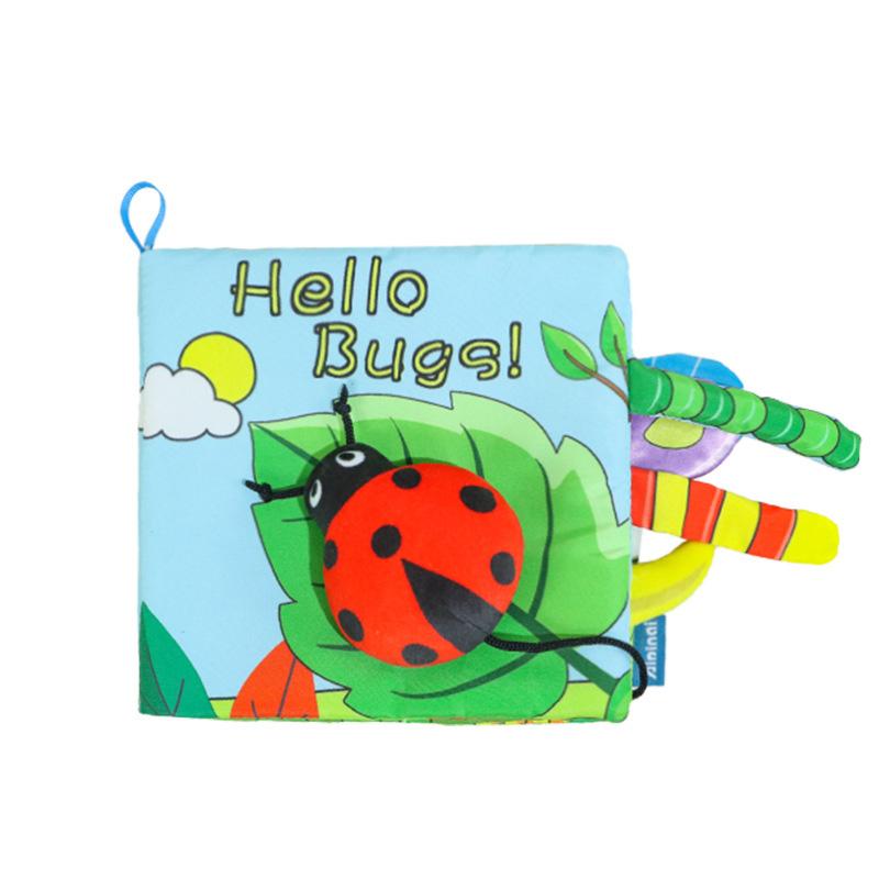 Soft Fabric Animal tails Cloth Book Bugs and Marine Animals Crab Health Baby Education Toy N074