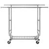Heavy Duty Clothes Rack, Double Hanging Rod Clothing Garment Rack for Hanging Clothes, Adjustable Height and Extendable Length Clothing Rack with
