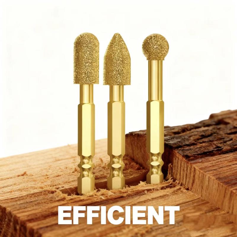 1Pcs Polish The Drill Bit Iron Stainless Steel Ceramic Tile Fits Drill Diamond Grinding Head Tile Rotary File Polishing Head