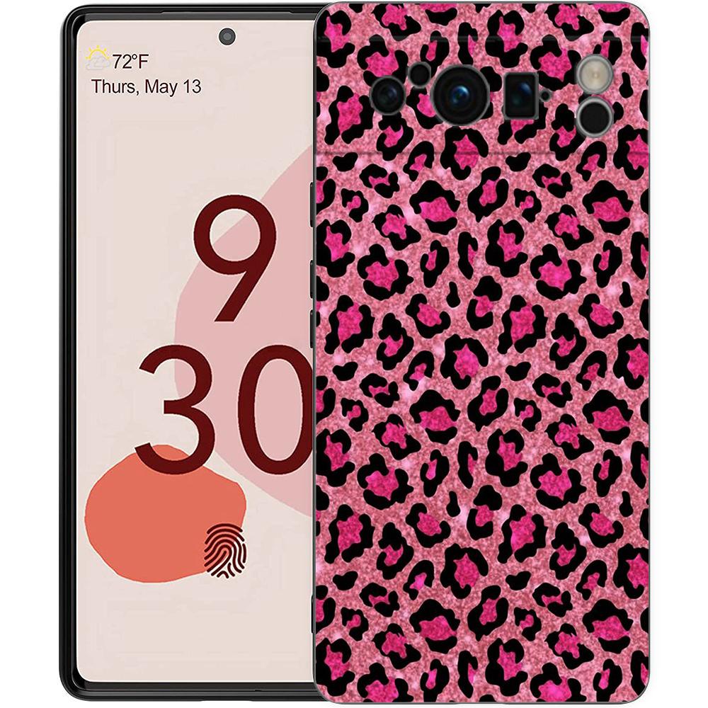Leopard Cheetah print Phone Case For Google Pixel 8 7 6 Pro 8A 6A 7A 5G Soft Silicone Shockproof TPU Black Cover Fundas