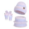 Hat Scarf Gloves Three-Piece Set Winter Outdoor Windproof Cold Warm Knitted Hat Women's Ear Guard Head Wool Hat