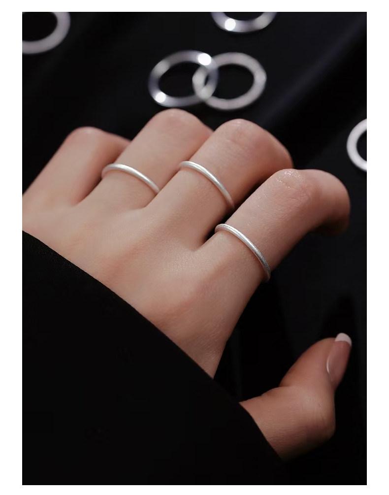 Solid 999 Sterling Silver Plain Band Ring: Unisex Simple Tail or Index Finger Ring