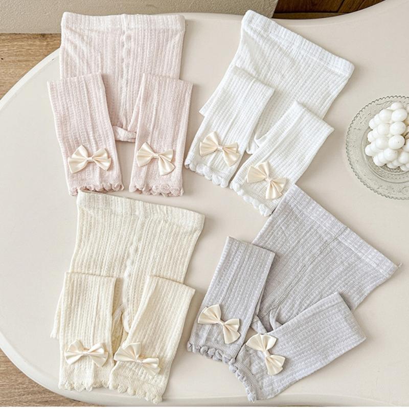Solid Color Girls Leggings Infants Baby Bottoming Pants 2025 Summer Daughter Child Nine Point Bottoms Kids Tights