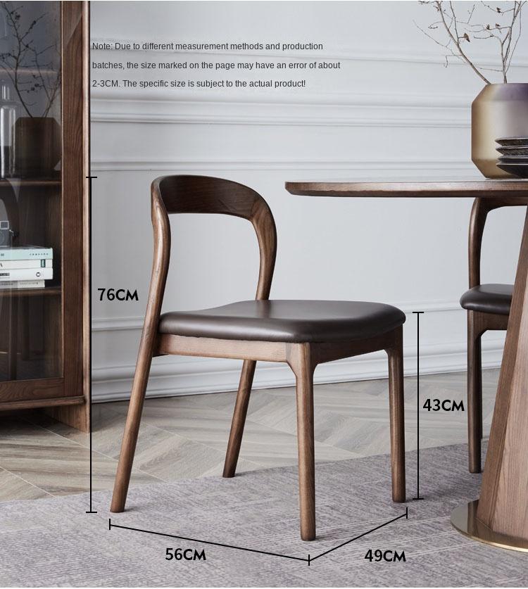 Nordic Household Solid Wood Dining Chair Study Designer Minimalist Back Chair Conference Chair Retro Coffee Chair