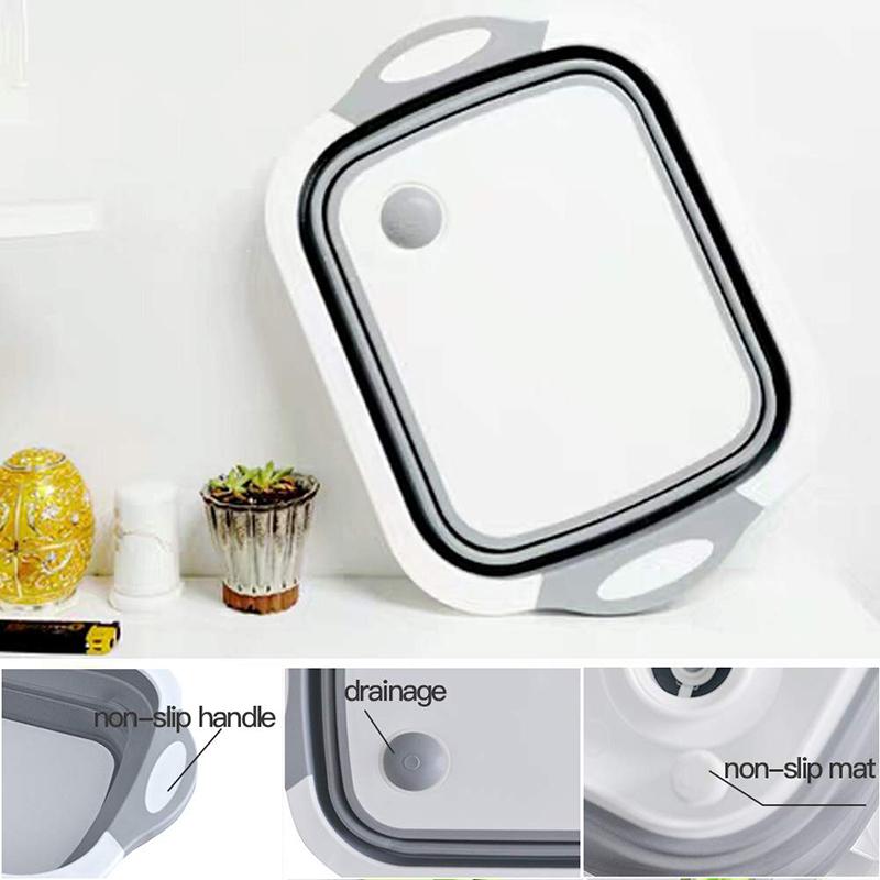 New Folding Cutting Board Dish Basket Multifunction Collapsible Chopping Board Fruit Vegetable Basket