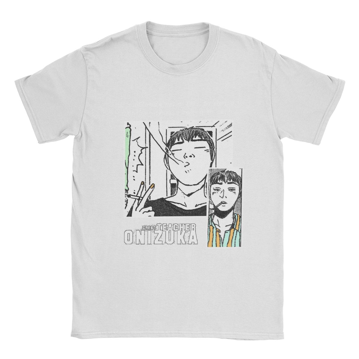 

Чоловічі футболки Great Teacher Onizuka Соняшник GTO Аніме 100% Бавовняний Одяг Мода Футболка з Круглим Вирізом Друкована Футболка S білий