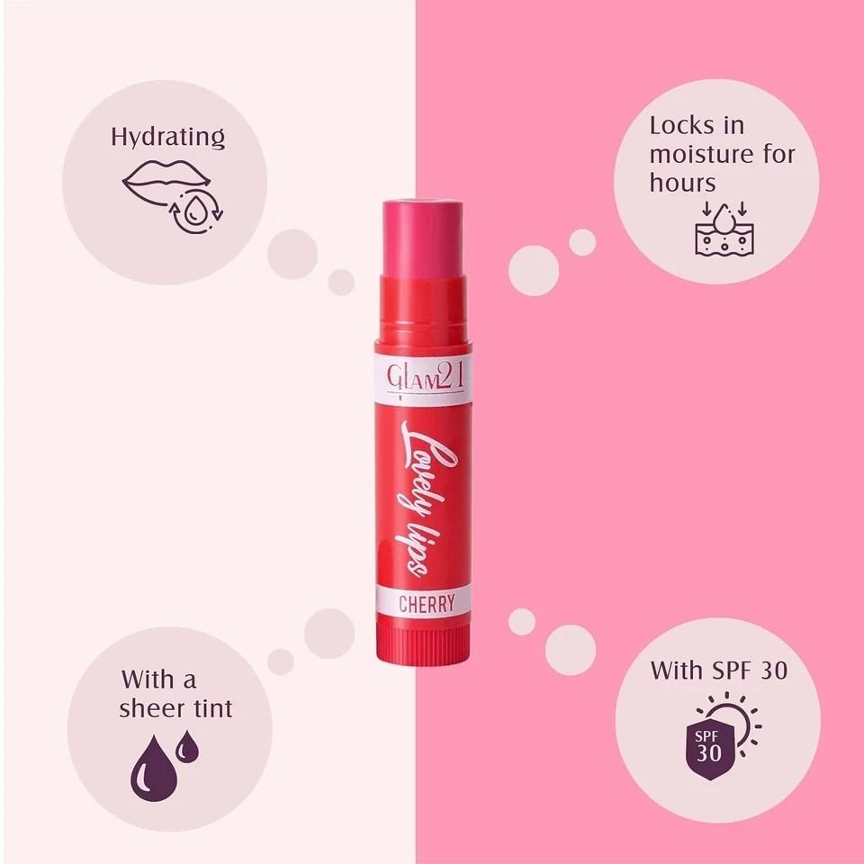 Glam21 Lovely Lips Moisturising Lip Balm Cherry Shade 2.5g