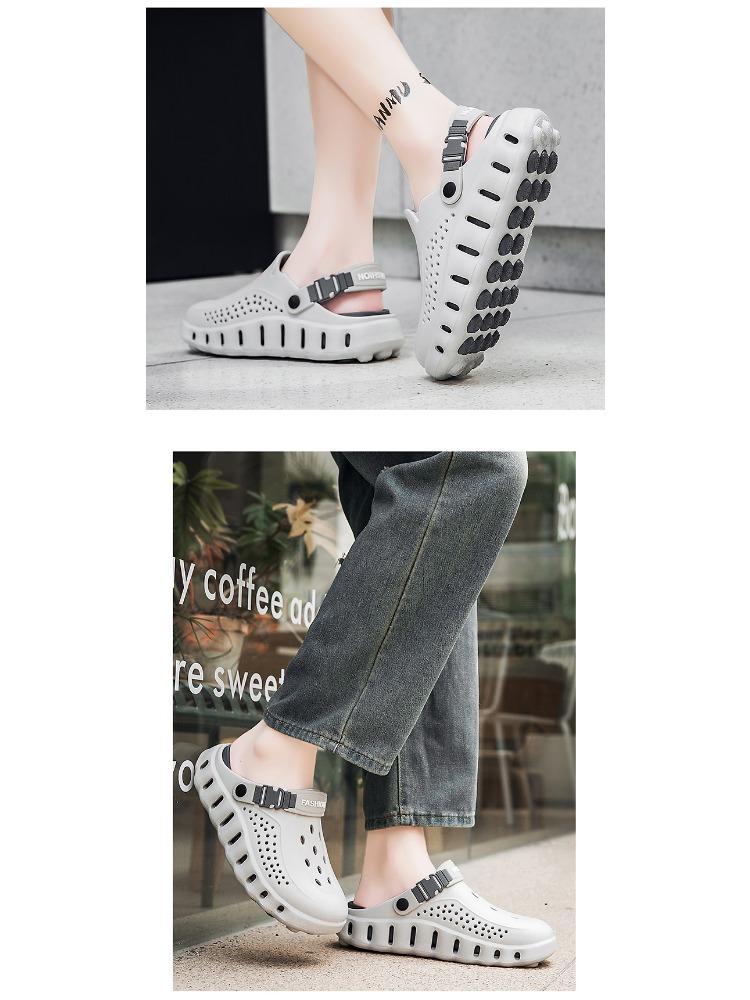 New Men Sandals Outdoor Soft Thick Sole Slides Breathable Sandals Non-Slip Garden Clogs Lightweight Summer Beach Slippers