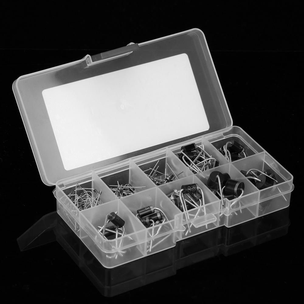 90PCS 10 Values Rectifier Diode Assortment Low Leakage Diode Bridge Kit  Component Replacement
