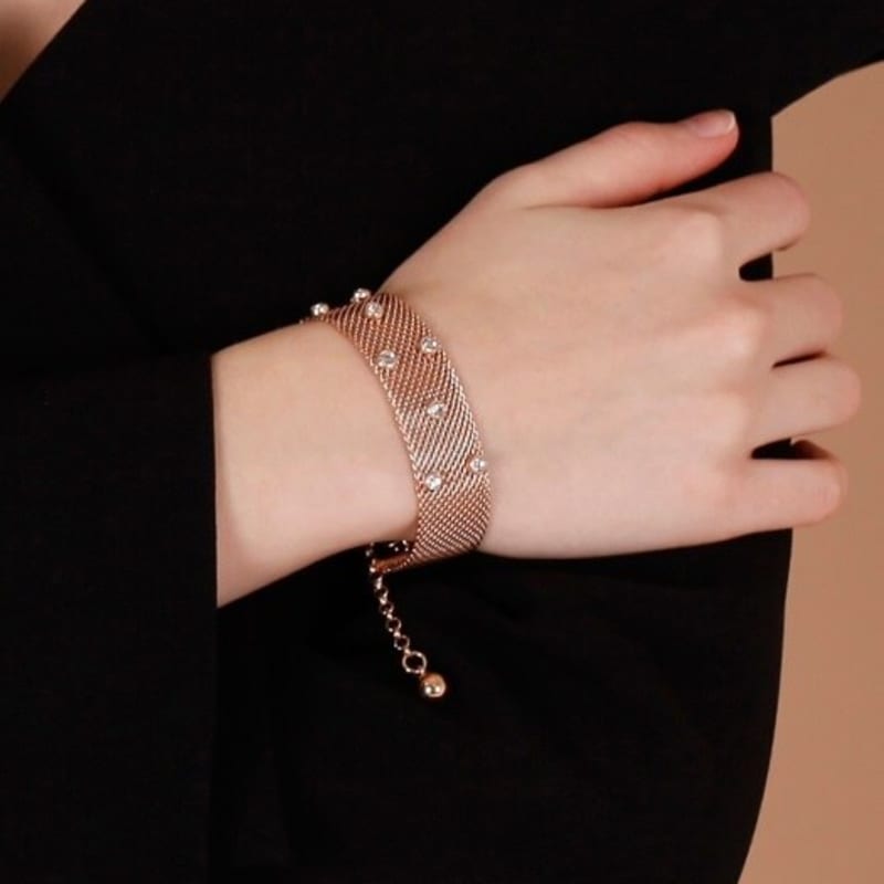 

de la lune PK MASH CRYSTAL BRACELET [DL17FWBC10PKF] ROSEGOLD