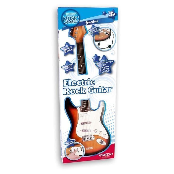 Guitare Électrique - BONTEMPI - 24 1310 - 6 Cordes - Microphone Inclus - Sac Bandoulière