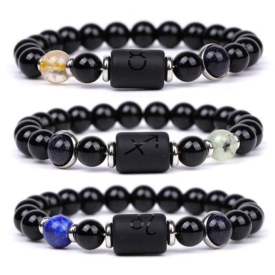 12 Star Signs Horscopes Stone Bracelet Elastic Aries Taurus Gemini Cancer Leo Virgo Libra Scorpio Pisces Beaded Bracelets