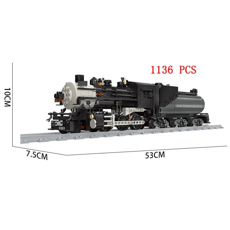 Set Treno Città Treno a Vapore Proiettile Veicolo Merci Stazione Ferroviaria Modello Blocchi da Costruzione Mattoni Binari Rotaia Senza Motore Kit Carrozza Giocattolo per Bambini