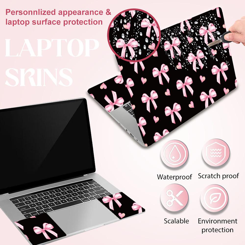 PVC Sticker for Laptop Bowknot 90~270x120~380mm 3pcs/set