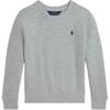 Ralph Lauren FW24 Einfarbiger Pullover mit Pony-Stickerei, Rundhalsausschnitt, Langarm, Sweatshirt für Kinder, Grau 313844839-003